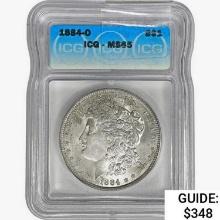 1884-O Morgan Silver Dollar ICG MS65