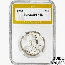 1963 Franklin Half Dollar PGA MS66 FBL