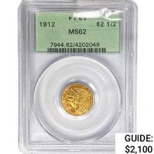 1912 $2.50 Gold Quarter Eagle PCGS MS62