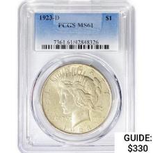 1923-D Silver Peace Dollar PCGS MS61