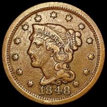 1848 Braided Hair Large Cent LIGHTLY CIRCULATED