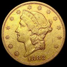 1882-S $20 Gold Double Eagle CHOICE AU