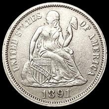 1891-O Seated Liberty Dime CLOSELY UNCIRCULATED