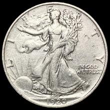 1920 Walking Liberty Half Dollar CLOSELY UNCIRCULA