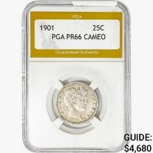 1901 Barber Quarter PGA PR66 CAMEO