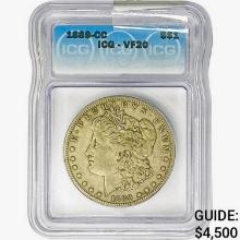 1889-CC Morgan Silver Dollar ICG VF20