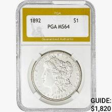 1892 Morgan Silver Dollar PGA MS64