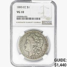 1893-CC Morgan Silver Dollar NGC VG10