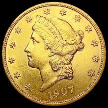 1907 $20 Gold Double Eagle CHOICE BU