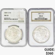 1884-O [2] Morgan Silver Dollar NGC MS63