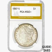 1887-S Morgan Silver Dollar PGA MS63+