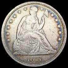 1847 Seated Liberty Dollar NEARLY UNCIRCULATED