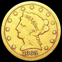 1865-S $2.50 Gold Quarter Eagle LIGHTLY CIRCULATED