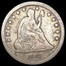 1862-S Seated Liberty Quarter NICELY CIRCULATED