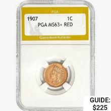 1907 Indian Head Cent PGA MS63+ RED