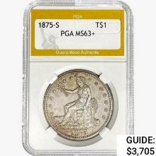 1875-S Silver Trade Dollar PGA MS63+
