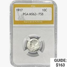1917 Mercury Silver Dime PGA MS62+ FSB
