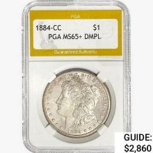 1884-CC Morgan Silver Dollar PGA MS65+ DMPL
