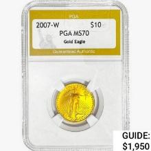 2007-W $10 1/4oz. American Gold Eagle PGA MS70