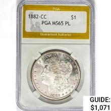 1882-CC Morgan Silver Dollar PGA MS65 PL