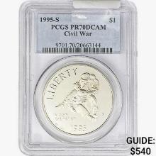 1995-S $1 Silver Civil War PCGS PR70 DCAM