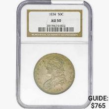1834 Capped Bust Half Dollar NGC AU50