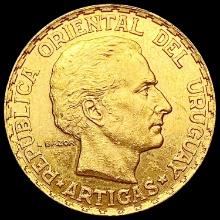 1930 Uruguay Gold 5 Pesos 0.2502oz UNCIRCULATED