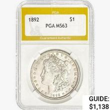 1892 Morgan Silver Dollar PGA MS63