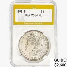1898-S Morgan Silver Dollar PGA MS64 PL