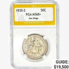 1935-S San Diego Half Dollar PGA MS68+