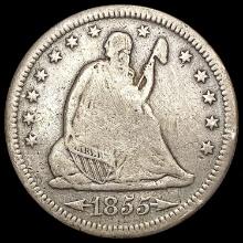 1855-S Arrows Seated Liberty Quarter NICELY CIRCULATED