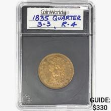 1835 Capped Bust Quarter CoinWorld  B-3, R-4