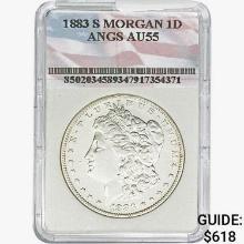 1883-S Morgan Silver Dollar ANGS AU55