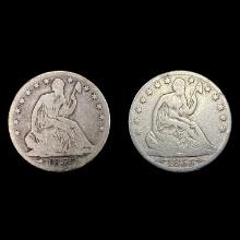 [2] 1855-O Arws Seated Lib Half Dollars NICELY CIRCULATED