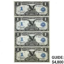 FOUR SUBJECT CUT SHEET FR. 228 1899 $1 ONE DOLLAR BACK EAGLE SILVER CERTIFICATES ABOUT UNCIRCULATED