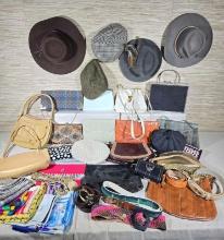 Estate Collection of Men's Hats, Ladies Handbags, Scarves and Belts