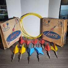 Set of 10 Vintage Regent Jartz Lawn Darts 4 Yellow Hoops And 2 As Is Boxes