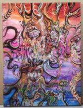 24" x12" Nicholas "Nick" and Suzie Sea UV/Black Liqht Psychedelic Abstract Painting