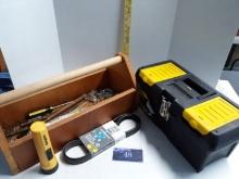 Tool Lot, Wooden Toolbox, Stanley Tool Box