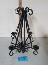 Vintage Gothic Black Iron Hanging Candelabra