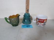 Insulator, Campbells Cup, Carnival Glass Pitcher