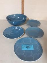 Cerchi Blue Earthenware Plates and Bowls