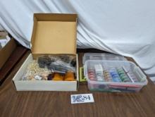 Lot of Beads, Pens, Plastic Numbers, etc