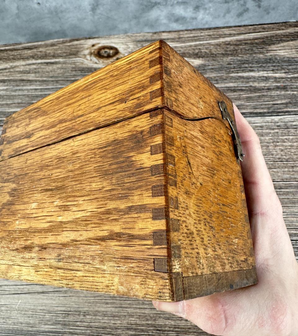 Antique Oak Recipe Box