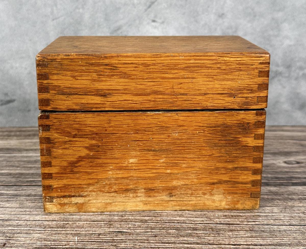 Antique Oak Recipe Box