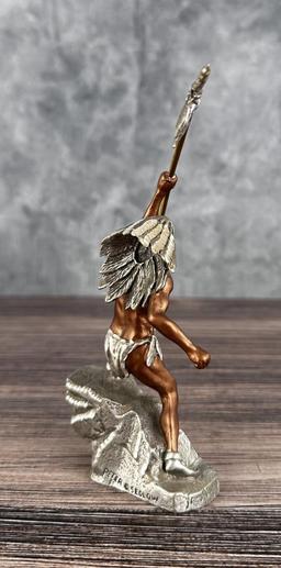 Sedlow Pewter Proud Warrior Indian Sculpture