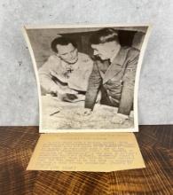 Hitler & Goering With Map Photo