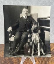 Adolf Hitler & Dog Blonda Portrait Photo