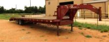 TRAIL MASTER FLEX SUPPORT GOOSENECK EQUIPMENT TRAILER,, LIC. 873-111J, w/ ramps, 27' L., S/N 45459