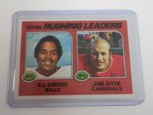 1976 TOPPS FOOTBALL #203 1975 NFL RUSHING LEADERS O.J. SIMPSON JIM OTIS